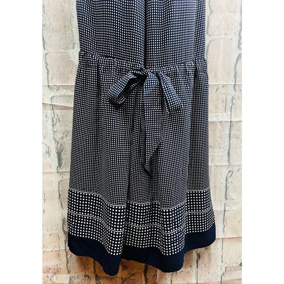 Ann Klein Womens Polka Dot Pleaded Midi Dress Size 12 100% Polyester - Picture 7 of 13